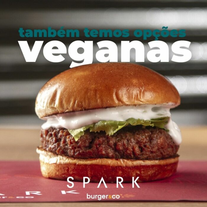 Sanduíche vegano do Spark Burger & Co. 